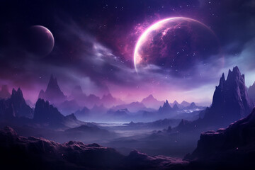 An environment on a planet in a very distant space.