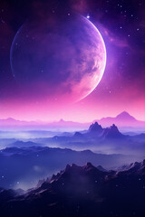 An environment on a planet in a very distant space.