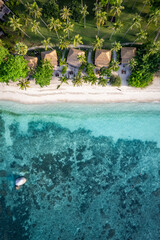 Obraz premium Aerial view of Haad Tien Beach in shark bay, koh Tao, Thailand