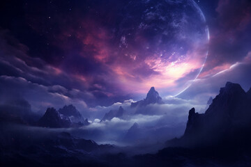 An environment on a planet in a very distant space.