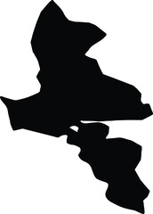 Silhouette map of Babək Azerbaijan with transparent background.