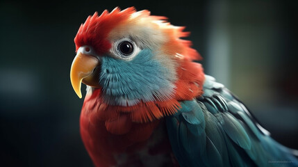 Colorful Feathered Companion: Exotic Parakeet with Vibrant Plumage
