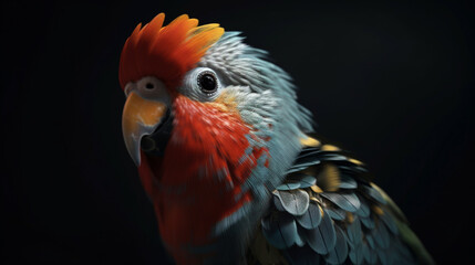 Colorful Feathered Companion: Exotic Parakeet with Vibrant Plumage