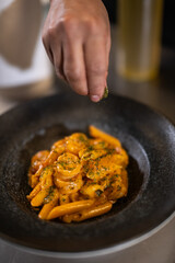 Pasta con camarones