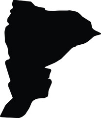 Silhouette map of Balqa Jordan with transparent background.