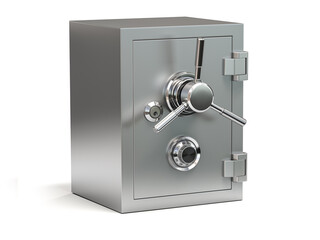 Bank vault safe isolated on white. Security and protection. - 624119810