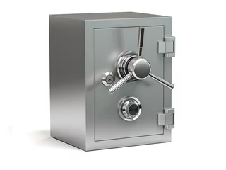 Foto op Canvas Bank vault safe isolated on white. Security and protection. © Maksym Yemelyanov