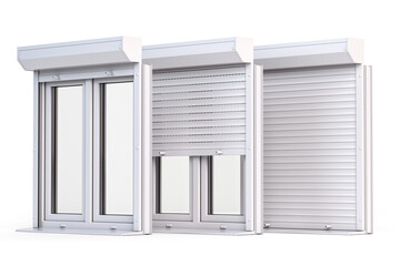 Window roller shutters solated on white background. - 624119811