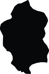 Silhouette map of Bam Burkina Faso with transparent background.