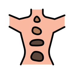 Lithotherapy. Stone therapy icon. Reflexology. Traditional chinese medicine.
