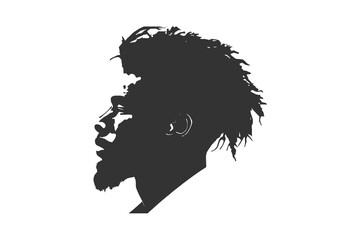 Fototapeta na wymiar Black Men African American African profile picture icon. Vector illustration design.