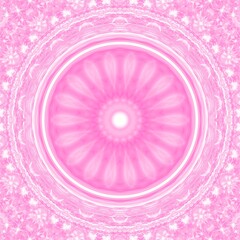 A pastel pink embossed circle background image embellished with a glittering backdrop.