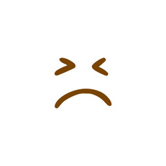 Sad face doodle icon