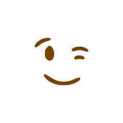 Smile winking face doodle icon