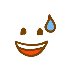 laughing face doodle icon