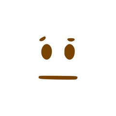 Upset face doodle icon