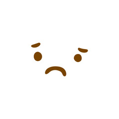 Sad face doodle icon