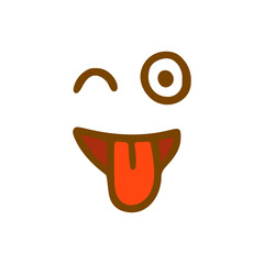 Funny face with tongue doodle icon