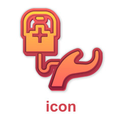 Gold Blood donation icon isolated on white background. Vector