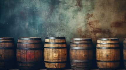 beer barrel wooden container with bokeh light, Generative Ai	