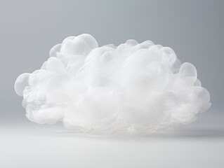 A cloud of white liquid floating in the air. Generative AI.