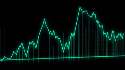 exponential graph, increasing bar graph upward to the right, green, cash increasing, profit, lots of money, business dashboard, (Generative AI)
