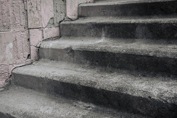 Old concrete steps of an abandoned building