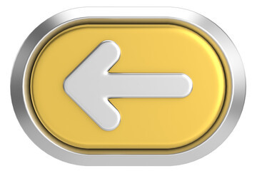 Previous button. Back button. 3D illustration.