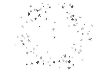 Star confetti. Silver casual confetti background. Bright design pattern.