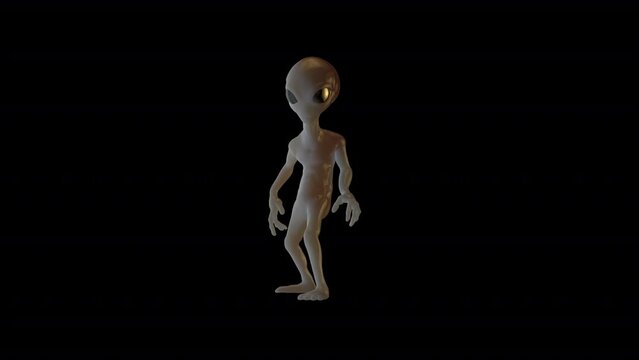 3d animation of an Alien just standing in one place