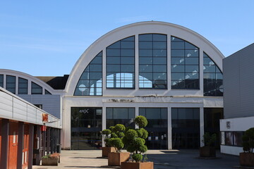 Anciens abattoirs, transformés en cinéma, vus de l'extérieur, ville de Belfort, territoire de Belfort, France