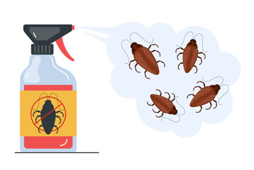 Mosquito spray repellent insect anti pest control concept. Vector graphic design illustration