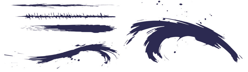 毛筆の美しいラインセット　紺