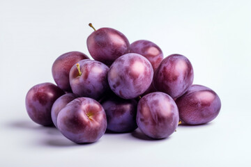 Obraz premium plums on white background