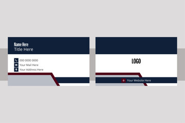 Fototapeta premium Business card design template, clean professional business card template, visiting card. Flat design vector abstract creative - Vector. Print ready double sided clean fresh and modern corporate card