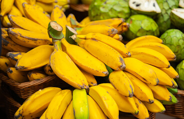 bunches of bananas close up