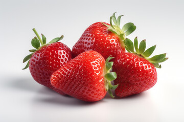 strawberries on white background