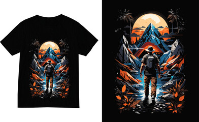 Exotic retro vintage style summer holiday travel clothing t shirt vector graphics design illustration.slogan tees.tropical hawaii surfing palms palm tree surfer sport surfboard trees sea sunset symbol