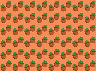 Cactus seamless pattern vector illustration flat color