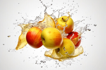 Fototapeta na wymiar apple and water splash