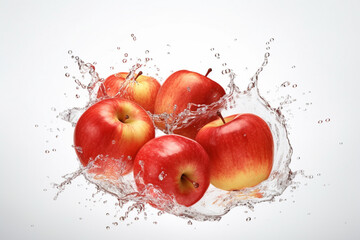 red apples in water
