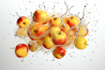 apple in water splash