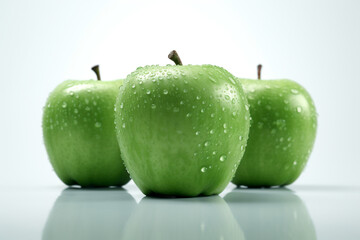 green apple with drops