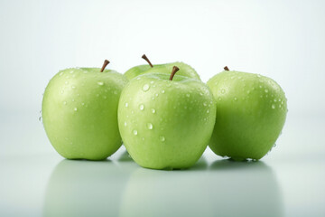 green apple with drops