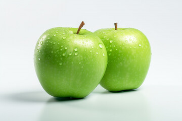 green apple with drops