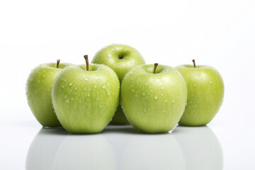 green apple with drops