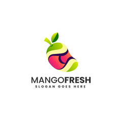 Vector Logo Illustration Mango Gradient Colorful Style
