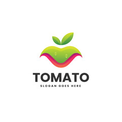 Fototapeta premium Vector Logo Illustration Tomato Gradient Colorful Style