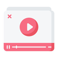 Online Video Flat Icon