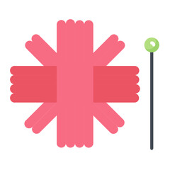 Obraz premium Kniting Flat Icon
